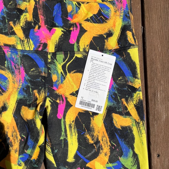 Lululemon Wunder Train HR Crop Undertone Black Multi Size 12 - Picture 4 of 6